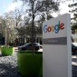 The Google sign outside the company's office in Mountain View, California
