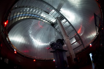 The interior of the dome of Dearborn Observatory