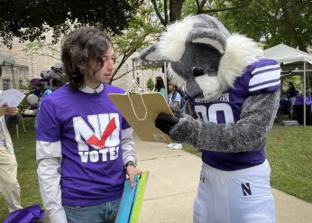 NU Votes with Willie the Wildcat