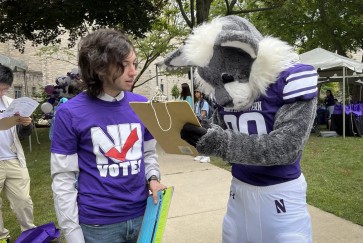 NU Votes with Willie the Wildcat