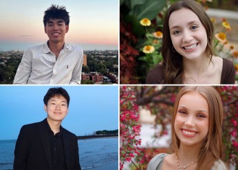 Clockwise from top left: awardees Jason Chen, Addison Feldman, Ally Peek and Jun Park