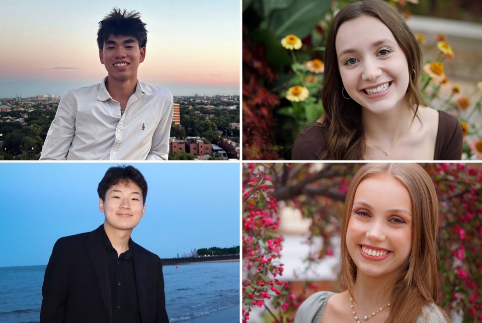 Clockwise from top left: awardees Jason Chen, Addison Feldman, Ally Peek and Jun Park