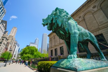 The entrance to the Art Institute of Chicago