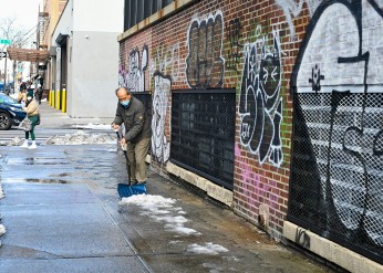 shoveling snow