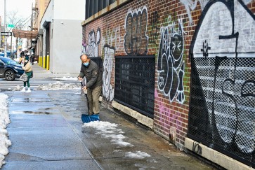 shoveling snow