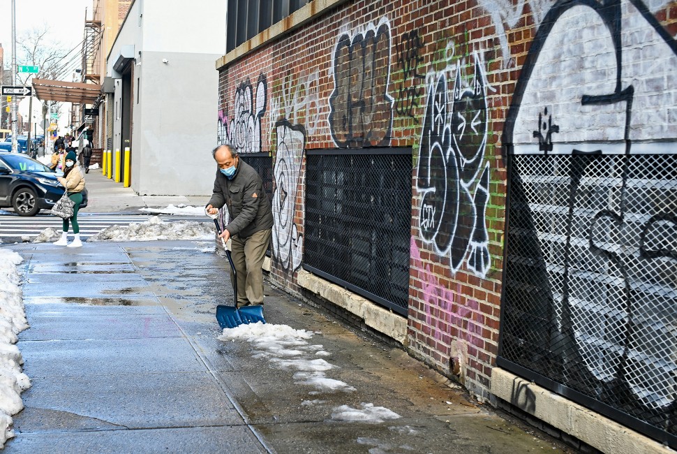 shoveling snow