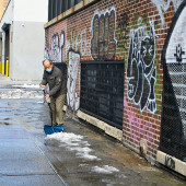 shoveling snow