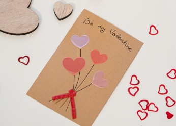 A homemade Valentine's Day card