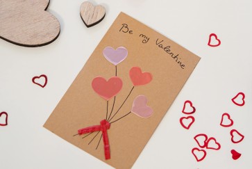 A homemade Valentine's Day card