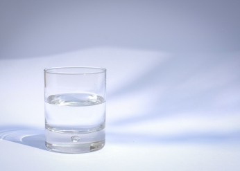 a glass of water