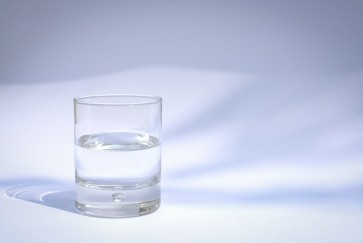 a glass of water