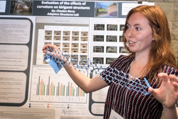 A student presenter at the 2025 Undergraduate Research Expo