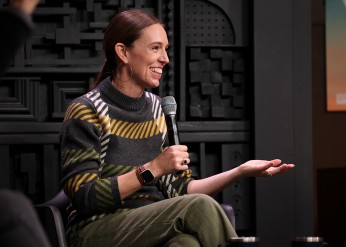 Jacinda Ardern speaks at an event