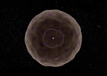 A still from a visualization of the star's likely explosion