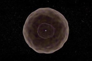 A still from a visualization of the star's likely explosion