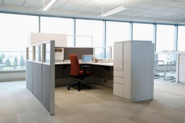 an empty office cubicle