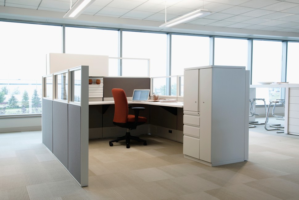 an empty office cubicle