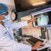 Examining a chest scan