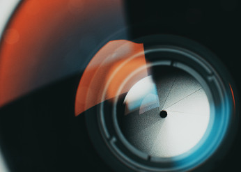 a closeup of a camera aperture