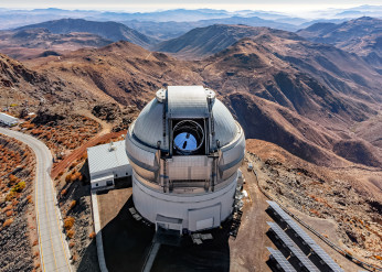an aerial view of the Gemini South telescope in Chile