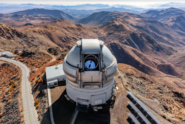 an aerial view of the Gemini South telescope in Chile