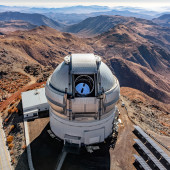 an aerial view of the Gemini South telescope in Chile