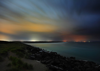 light pollution in the night sky