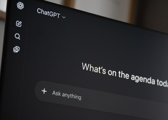 The ChatGPT logo and 'What's your agenda today' display on a screen, with a box that says 'Ask anything' underneath
