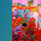 a painting of people in a garden